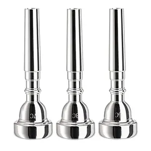 3 Pack Trumpet Mouthpiece, 7C 5C 3C Silver Plated Mouthpiece for Beginners, Professional Players