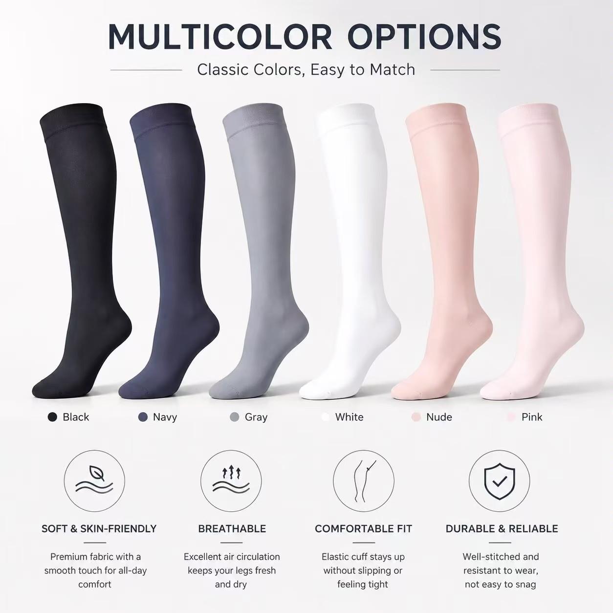 6-Pack Compression Socks — All-Day Support & Comfort!