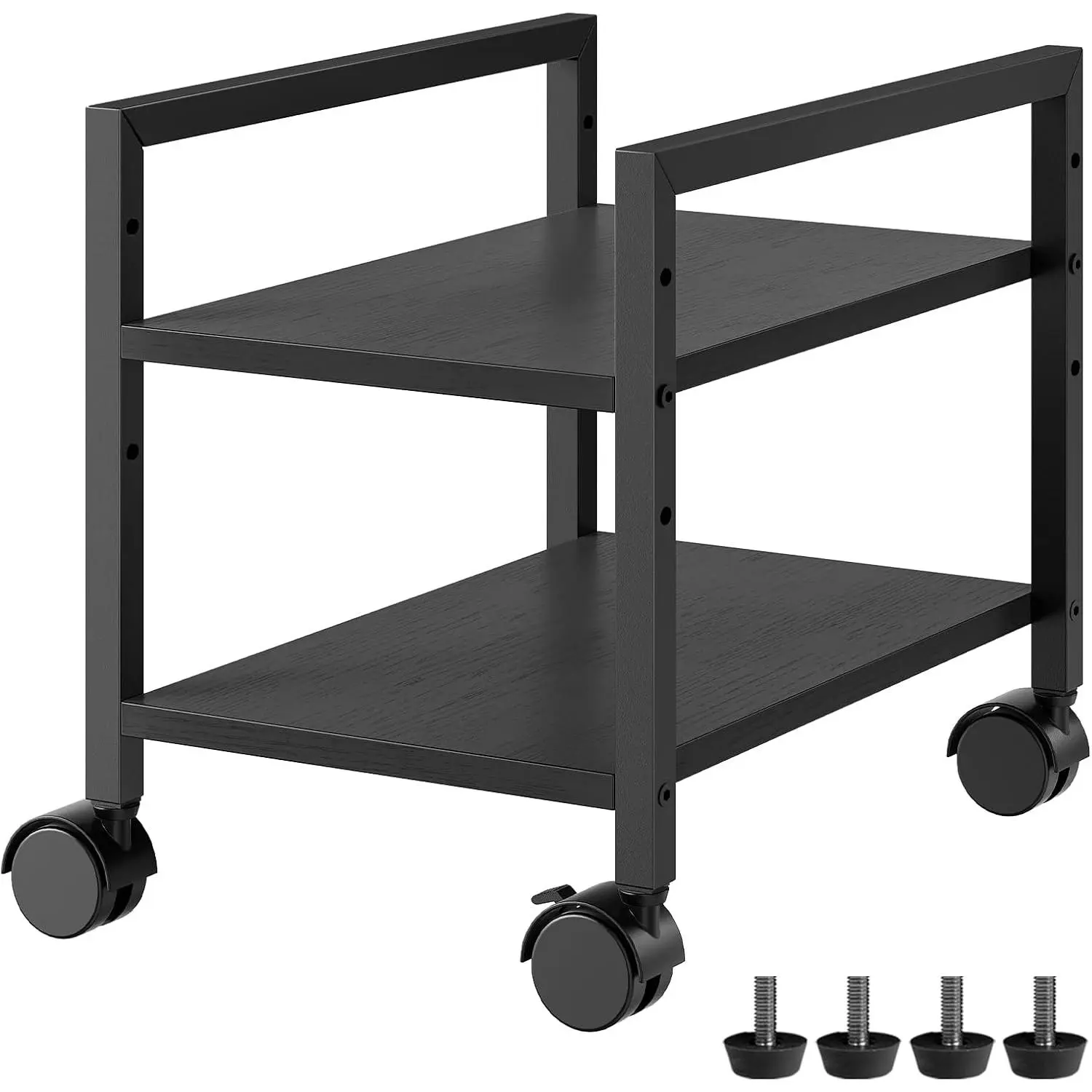 PC Stand, 2-Tier PC Tower Stand Fits   Towers, CPU Holder for Floor, Height Adjustable, CPU Stand with Wheels Under Desk, for  Office, Black BB11CJ01