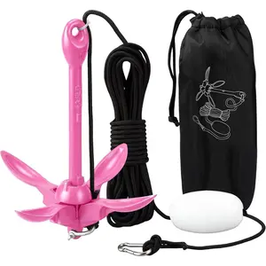 1 Pack 1.5/3.5 lb Marine Kayak Anchor Kit with 40ft Rope and Buoy Folding Grapnel Boat Anchor, Kayak Fishing Accessories for Small Boats, Canoe, SUP Paddle Boards