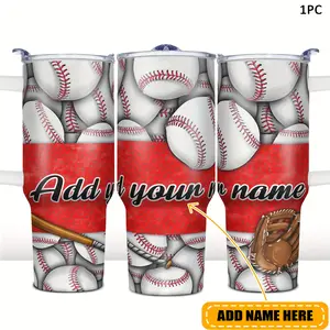 1, custom 40-ounce thermos cup with personalized name, humorous baseball printed cup, suitable for birthday and Christmas gifts for women, men, sisters, teachers and colleagues, you can customize your thermos cup with name or text