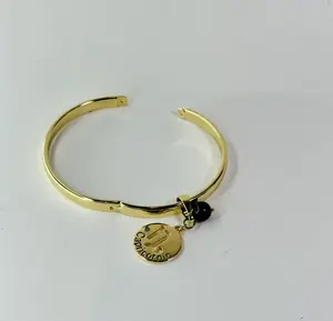 Capricornio Onix Bracelet Gold-Plated Unisex Symbol of Strength and Determination for Capricornio Sign