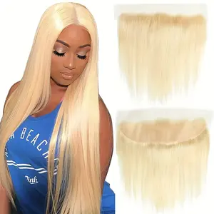 2025 NEW Wholesale 613 Frontal Straight 13x4 Transparent HD Lace Frontal Closure Ear to Ear Blonde Frontal Brazilian Virgin Remy Human Hair Extension Russian Blonde Human Hair for Women Pre Plucked - 14 16 18 20 Inch