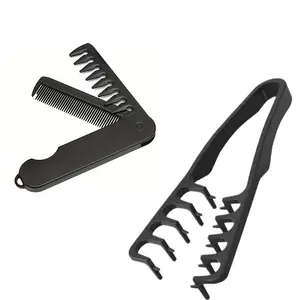 2-Piece Hair Styling Comb Set, Textured Comb + Notched Comb, Multi-Functional Salon Quality, Suitable for All Hair Types, Non-Slip Handle
