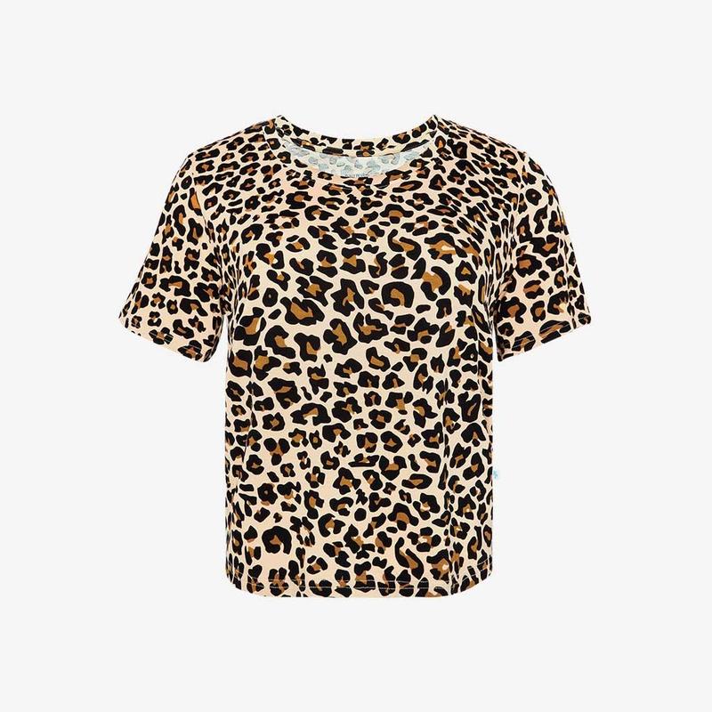 Lana Leopard Tan Women’s Shortsleeve Scoop Tee