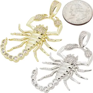 14k Yellow/White Gold Plated AAA Cubic Zirconia Scorpion Pendant
