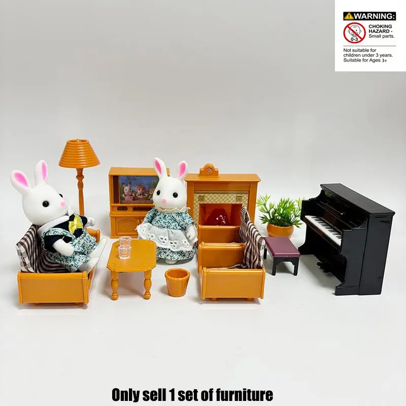 Dollhouse Furniture Set, 1 Set Miniature Dollhouse Furniture Accessories, Dollhouse Miniature Furniture Toy Set, Dollhouse Accessories for Gift, Doll Bed, Doll House Accessory