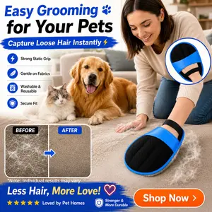 Cirlyce Reusable Pet Hair Remover Glove - Heavy-Duty Static Grooming Brush for Extreme Shedding | Indestructible Dog Cat Fur Cleaner for Couch, Carpet, Clothes One swipe hair gone LintRoller PetCleaning DesheddingGlove