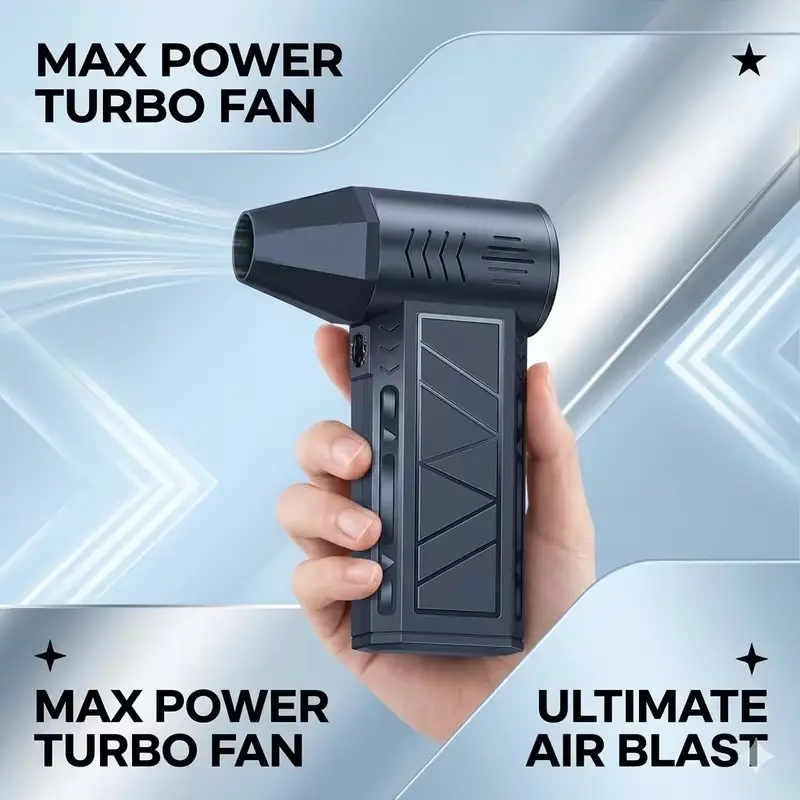 130000RPM Brushless Handheld Turbo Jet Fan, Rechargeable 3-Speed Portable Air Blower Duster for Car Snow Clearing, Keyboard PC Dust Cleaning, Outdoor Debris Removal