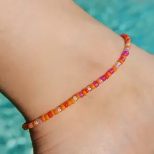 PAPAYA Seed Beaded Anklet
