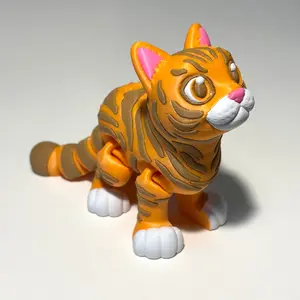 Flexi Short Hair Cat - 3D Printed Articulating Figure