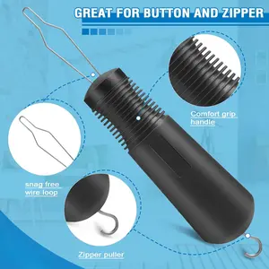 Button hooks, button-fastening aids, and zipper pulls—one-handed tools ideal for manicures, seniors, and people with arthritis; perfect for fastening buttons on shirts and wedding dresses Organiser