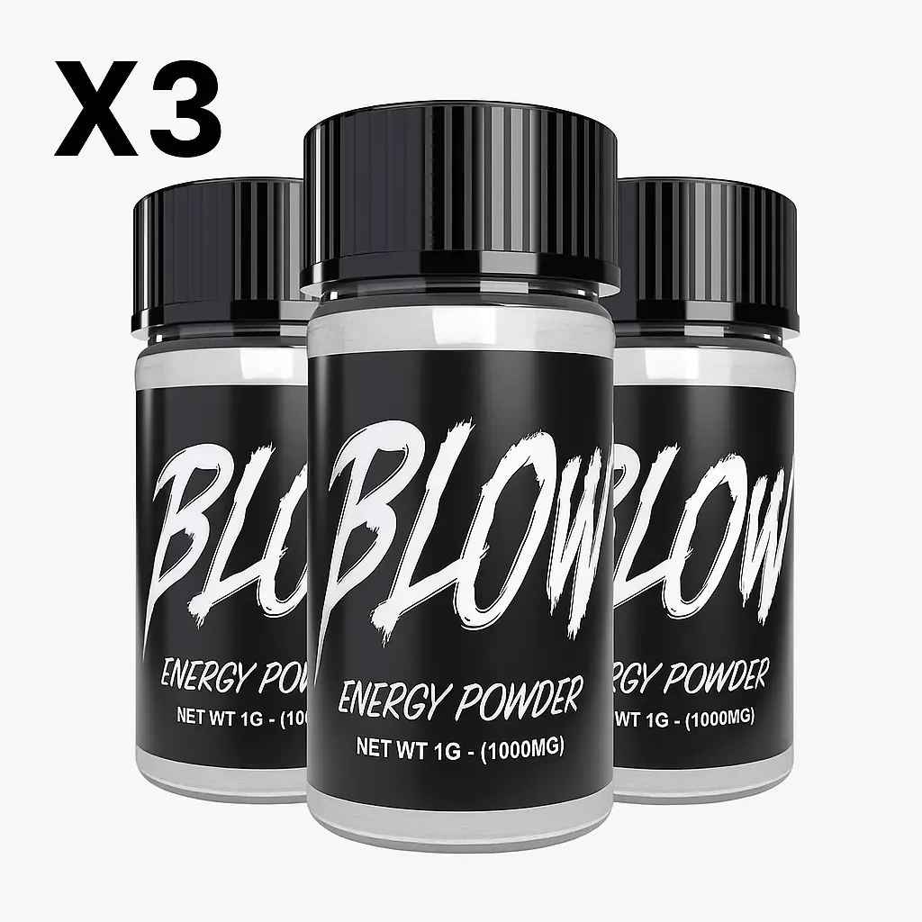 Blow Energy - 1g -  3 Pack - 400mg Caffeine Per Container - Pre-Workout Powder E...