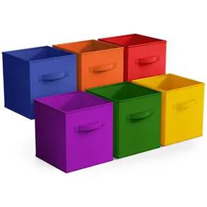 Sorbus 6 Pack 11 Inch Foldable Storage Cubes with Handles Sorbus 6 Pack 11 Inch Foldable Storage Cubes with Handles