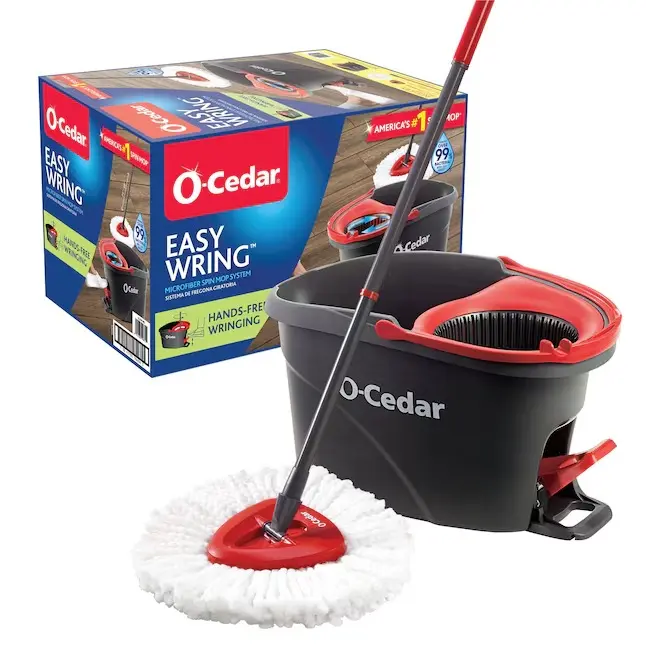 O-Cedar EasyWring Spin Mop & Bucket System, Cleaning Microfiber Mop Head Included