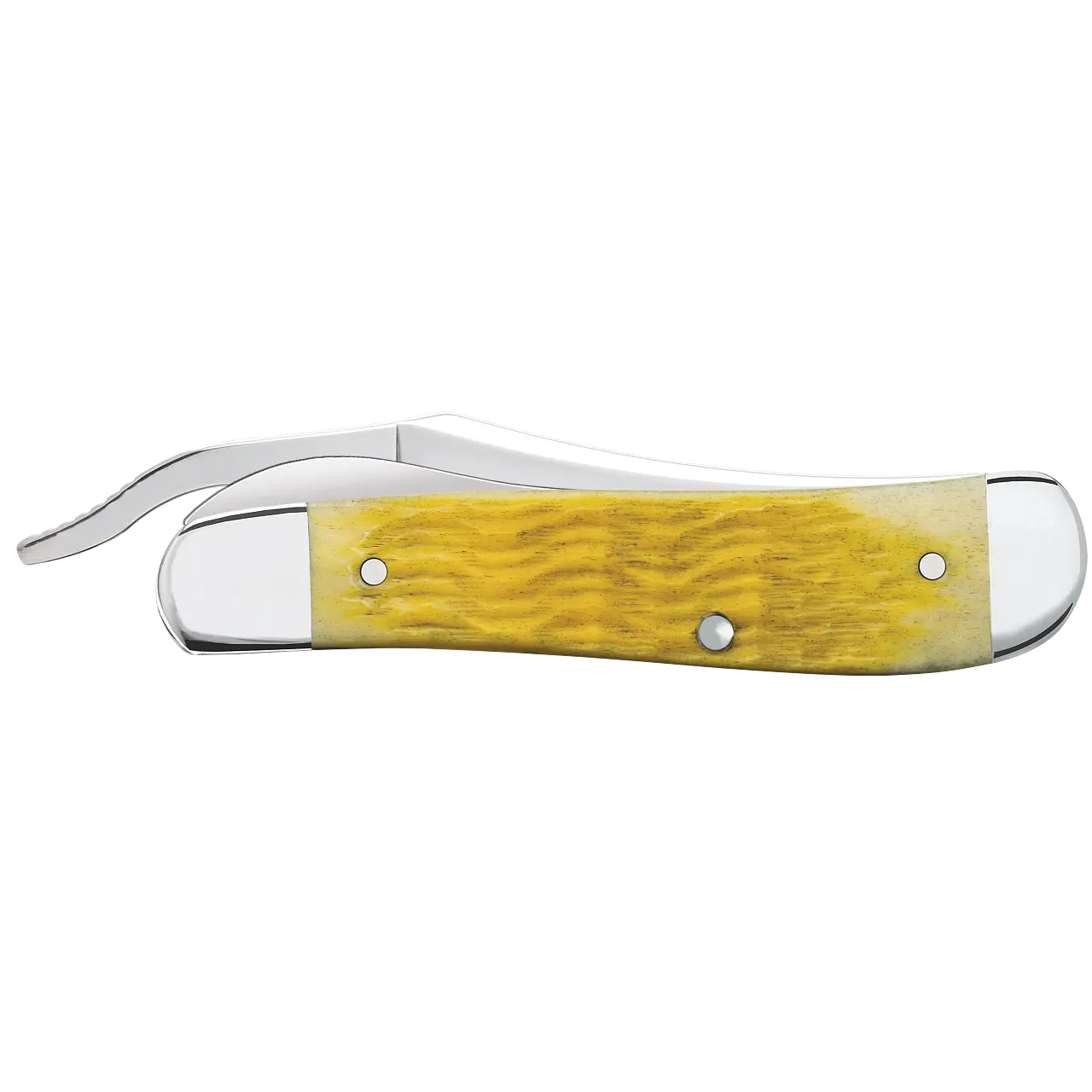 Case 75315 XX Knives Platts Jigged Yellow Bone RussLock Folding Knife CA75315