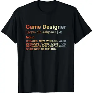 Game Designer Definition Game Programmer Game Dev Casual Short Sleeve Cotton T-Shirt