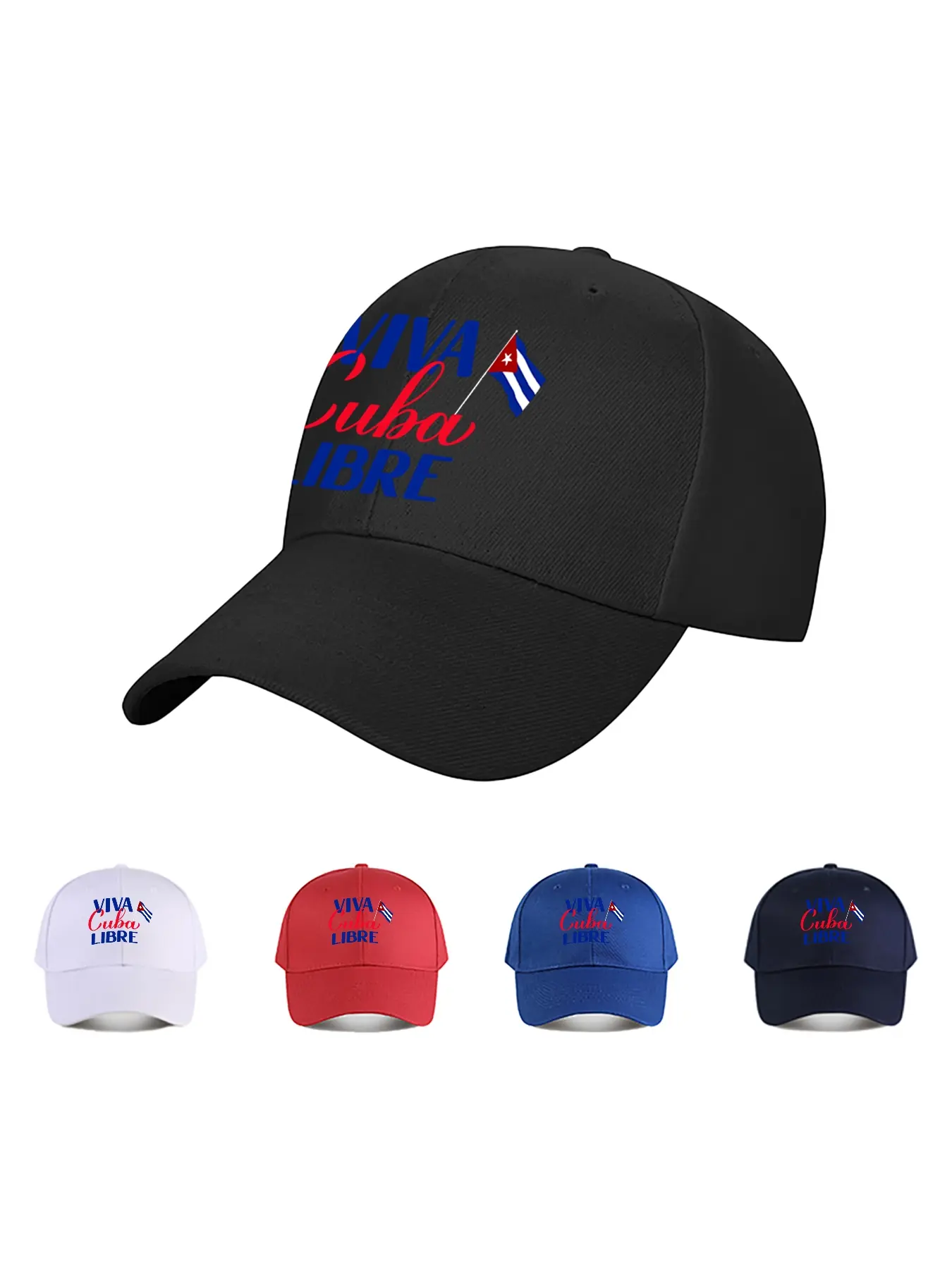 Viva Cuba Libre Baseball Cap with Cuban Flag Embroidery Patriotic Cuban ...
