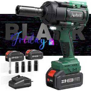 Brushless Impact Wrench 1/2 inch for Battery (TWO Batteries Included!!!) , 738ft-lb (1000N.m) High Torque Impact Gun with 1 Extension Bar, 1 Hour Fast Charge,4 Sockets #TikTokShopBacktoSchool