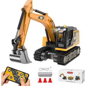 Remote Control mini Excavator,1:64 RC Alloy Construction Vehicle Toys, STEM Tools for Learning Programming for Boys 3 4 5 6 7 8-12 Year Old Kids Christmas Birthday Gift (mini Excavator)