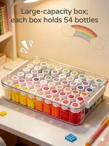 Transparent plastic storage box for easy access | Lidded storage bottle suitable for bead sorting and precious metal beads | Storage box for small craft materials/parts | Customizable grid system—ideal for craft enthusiasts and DIY users, perfect for orga