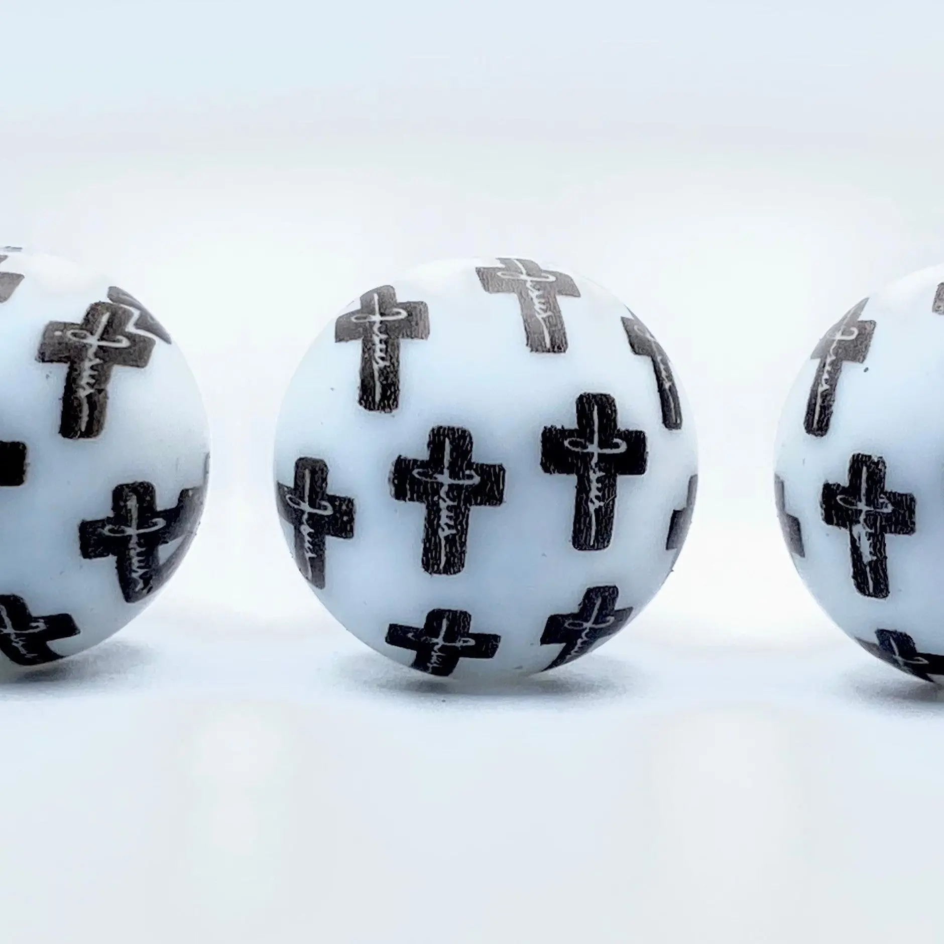 While The World Changes, The Cross Stands Firm Printed Silicone Beads - Faith & Jesus