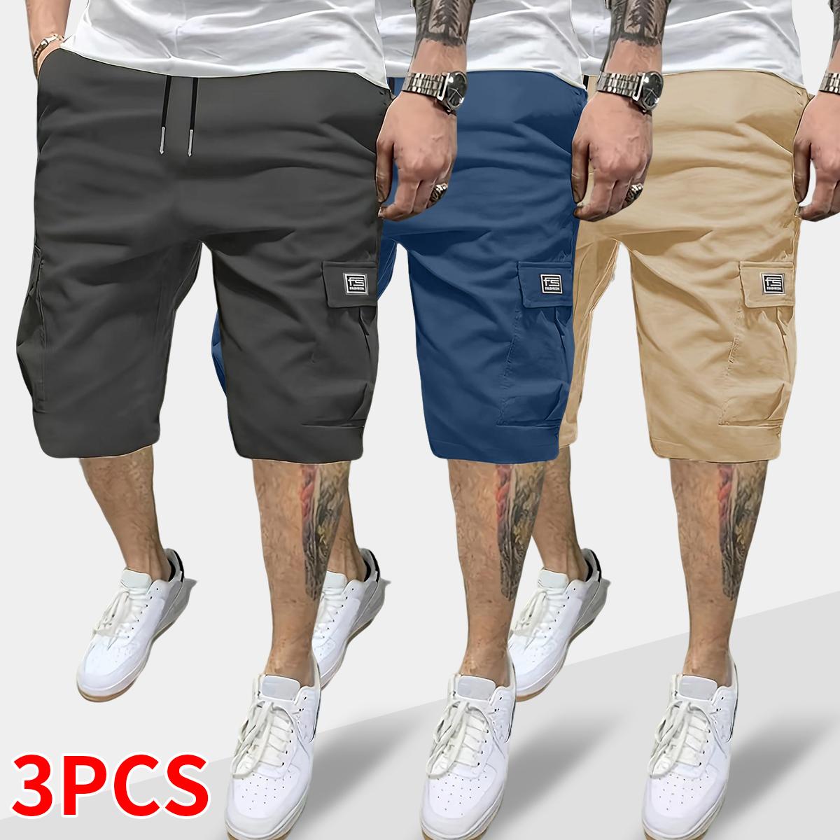Summervibes-Men’s Summer Cargo Shorts – “Fashion” Label, Multiple Pockets, Utility Work Bottoms, Lightweight Breathable Casual Hiking Shorts, Outdoor Army-Style Combat Shorts, Loose Fit for Everyday Wear,summervibes