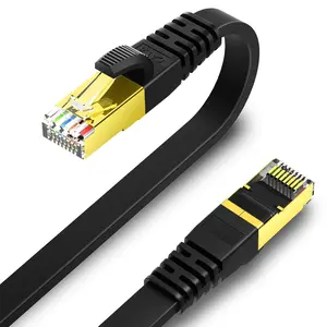 8 Flat Ethernet  6 ft, Cat8 High Speed Flat Internet Network LAN  40Gbps 2000MHz SSTP Network Patch Cord with  Plated RJ45 Connector (6ft)