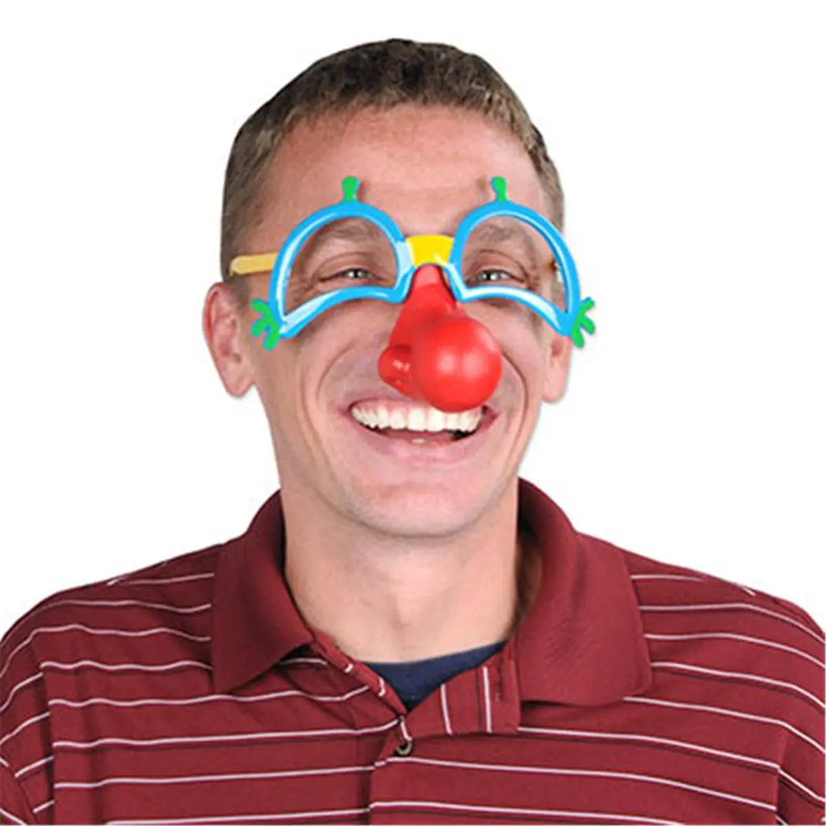 212 MAIN Circus Theme Clown Glasses With Nose, 1 Size Party Wear Party Accessories, Pack Of 6, One Size