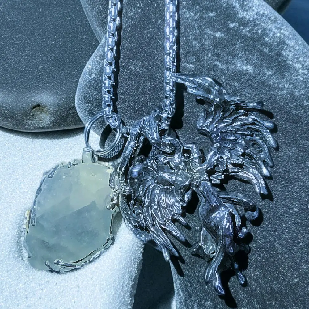 Celestite Crystal Pendant Necklace, Heaven Stone Jewelry
