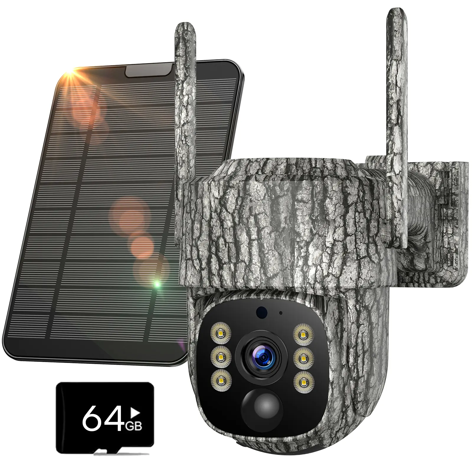 VOOPEAK Cellular Trail Camera with 2.5K Live Feed, Auto Tracking Solar Power Game Camera with Night Vision, Motion Activated, 360° View, SIM Card Included Hunting Cameras for Outdoor