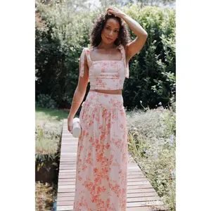 Tyler Tie Shoulder Top - Rose Pink Floral