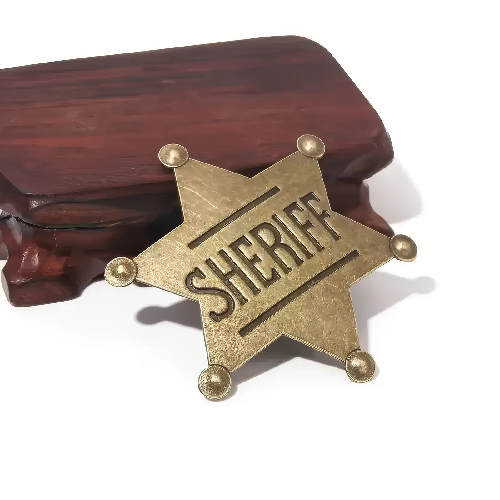Brass Sheriff Star Badge - Decorative Design, Ideal for Home Decor, Office Use, Room Decor (Toys & Hobbies DIY Badge Making Supply)
