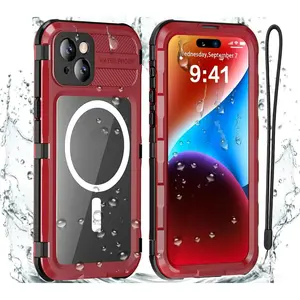 Case For iPhone 14 15 16 Pro Max 16 Plus IP68 Underwater Waterproof Metal Cover with Heavy Duty Shell Screen Protector