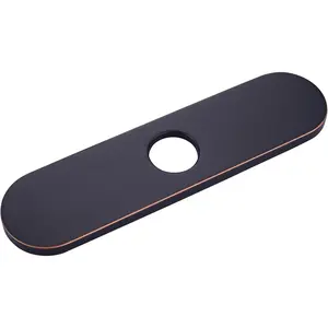 10" Sink Faucet Hole Cover Deck Plate Arc Edge for Kitchen & Bathroom Vanity Sink, Oil Rubbed Bronze Escutcheon Plate Stainless Steel Outside Faucet Cover Cap for 1 or 3 Hole Mixer Tap