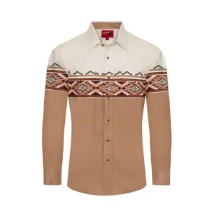 Men's Western Pearl Snap Print Shirt - PS100L-1089