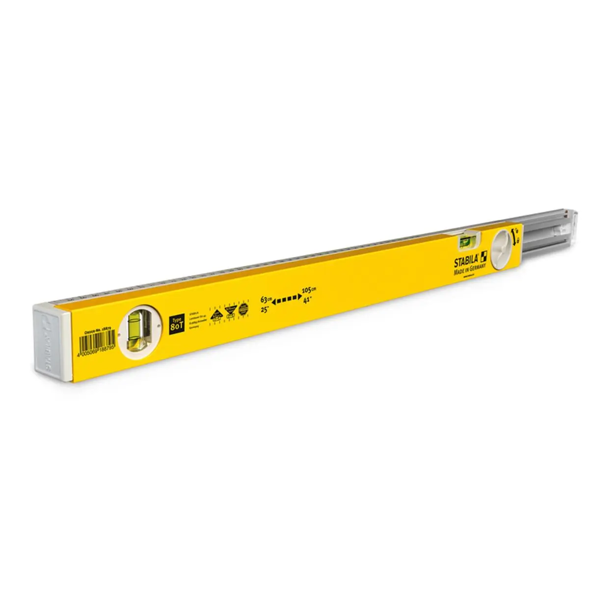 212 MAIN Stabila 2894699 41 in. Aluminum Type 80 T Extendable Level, 2-Vial Hardware Measuring Tool