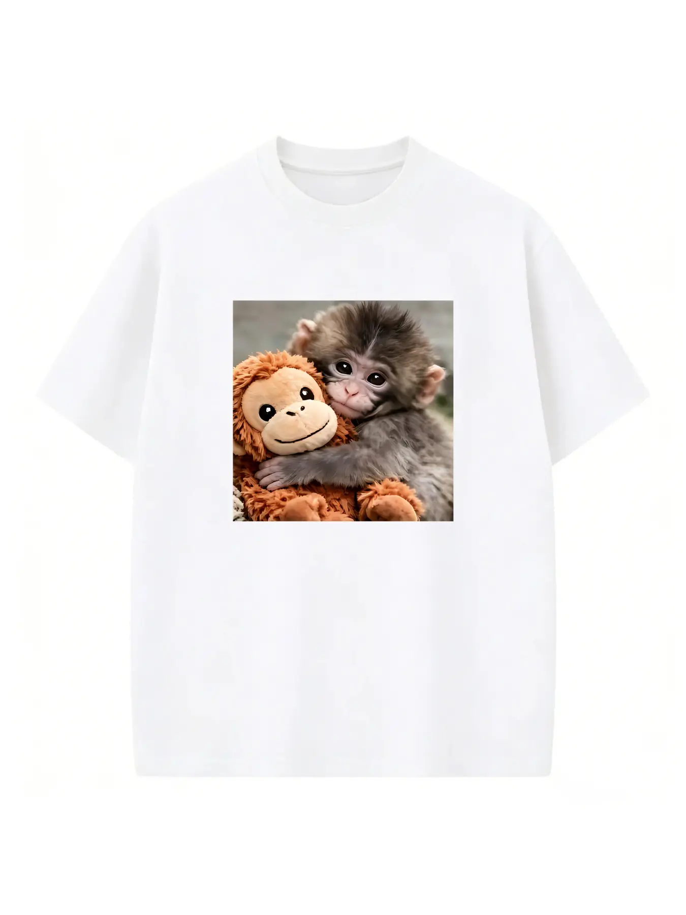 Pattern Punch Monkey Plush T-Shirt, Soft and Comfortable, Ideal for Daily Casual Wear, Perfect for Women and Girls, Y2K Style Fashion Statement