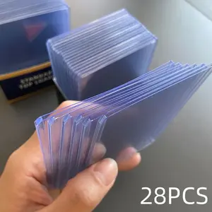 28pcs35pt Hard Card Sleeves, PVC Trading Card Cases, Scratch-Resistant, Waterproof, Transparent, for Baseball Cards, Sports Cards, Game Cards