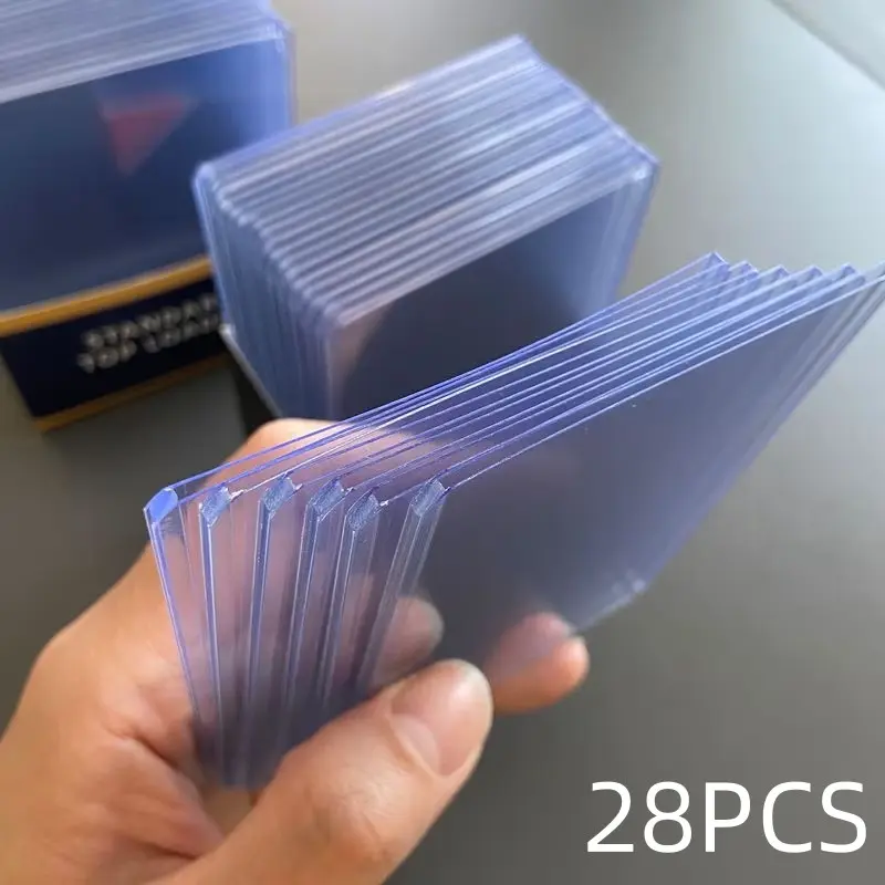 28pcs35pt Hard Card Sleeves, PVC Trading Card Cases, Scratch-Resistant, Waterproof, Transparent, Clear Card Sleeves, for Baseball Cards, Sports Cards, Game Cards