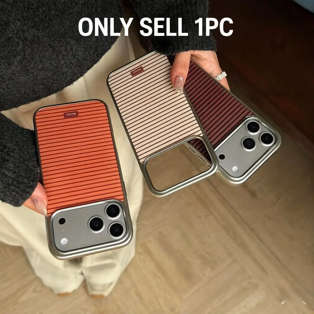 Simple Colorblock Three-Color Stripe Phone Case Casing for Iphone17promax, Iphone16promax, Iphone15promax, Fashionable Women's Phone Case Cover
