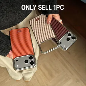 Simple Colorblock Three-Color Stripe Phone Case Casing for Iphone17promax, Iphone16promax, Iphone15promax, Fashionable Women's Phone Case Cover