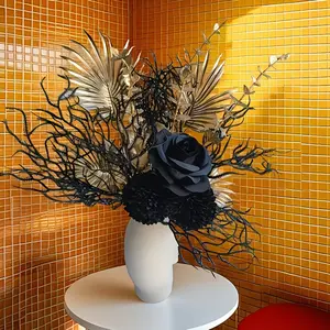 Elegant Artificial Dragon Beard Grass and Rose Bouquet, Artificial Flower Arrangement, Luxurious Decor for Home and Office, No Vase Included