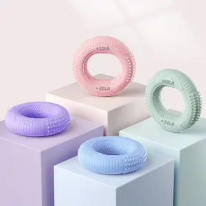 Silicone Adjustable Hand Grip Arm Strength Exercise Gripping Ring Fitness Gym Finger Forearm Trainer Carpal Expander Hand Grip Strengthener Silicone Rings Fingers Forearms Exercises Grip Trainer
