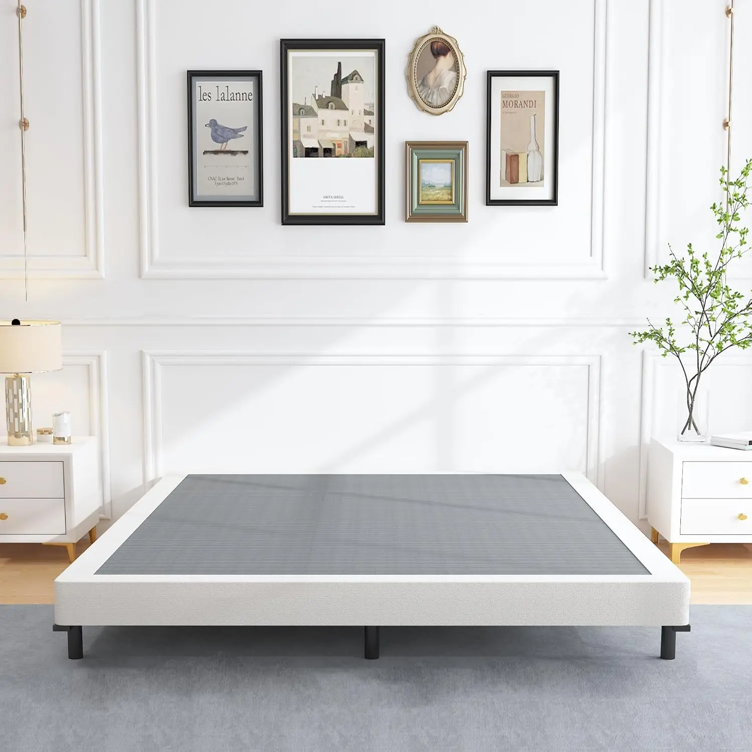Low Profile Box Spring  Size,3 Inch Heavy Duty Metal Box Spring for  Bed,Mattress Foundation Non-Slip/No Noise/Easy Assembly ()