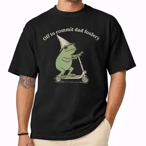 Comfort Colors Off to Commit Dad Foolery Shirt, Funny Frog Dad Graphic Tee, Whimsical Dad Humor Shirt, Father’s Day Gift