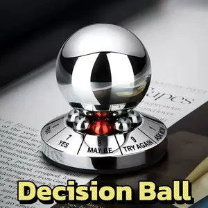 Decision Maker Ball, Fate Teller Magic Orb Rotating Metal Stress Relief Toy with Sturdy Base for Home Office Social Gatherings