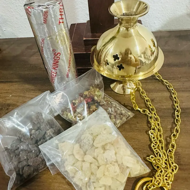 Paquete Incensario Para Oracion y Meditacion con Cadena Religious Incense