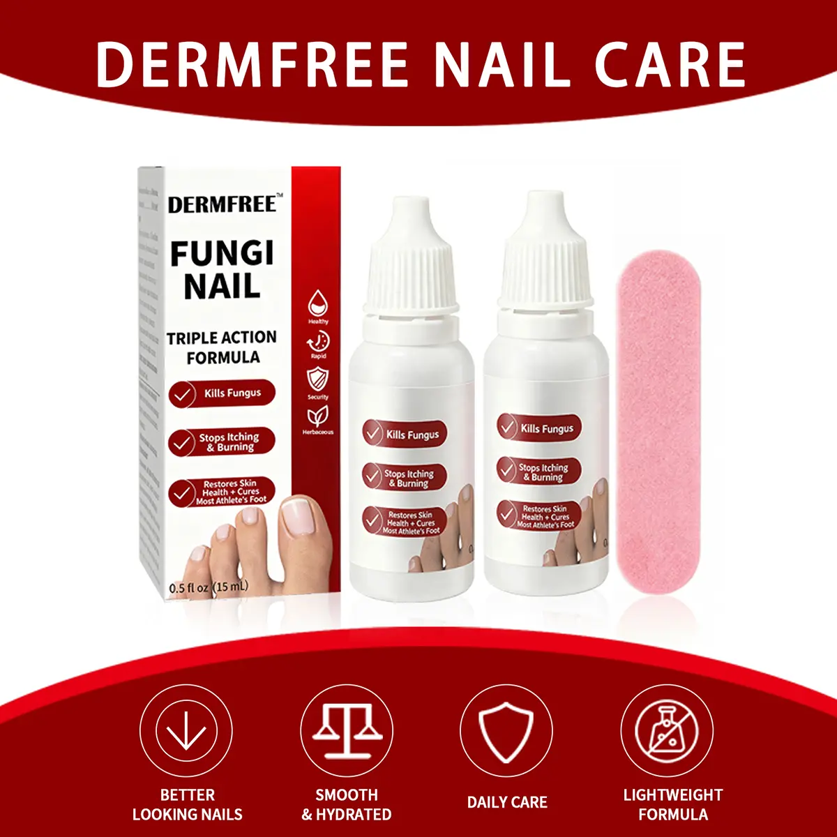 [BUY 1 GET 1 FREE] Triple Action Nail Care Liquid 0.5 Fl Oz | Hydrate, Strengthen, Brighten & Restore Natural Shine | Ideal for Brittle & Weak Nails#DealsForYouDays Antifungal Foot Spray Fungus Eliminator