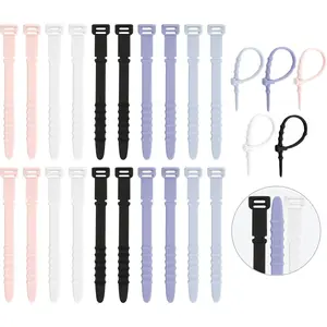 Zip Ties, Zip Ties,20Pcs Rubber  Ties, Management,Everyday Beach Essentials,Office Supplies,Home Organization,Packing Essentials, Organizer,Multicolor  Straps